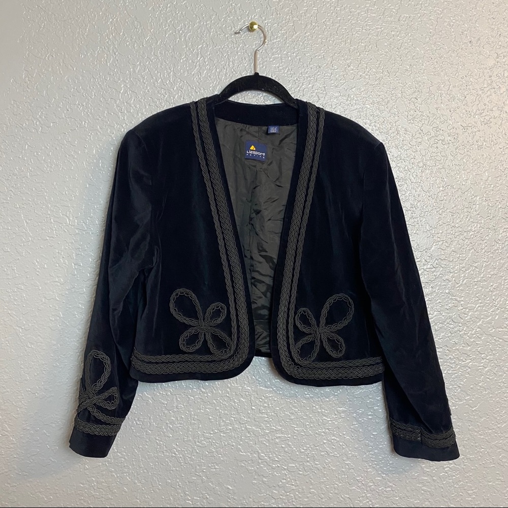 LIZ SPORT VELVET CROP BLAZER {10P}